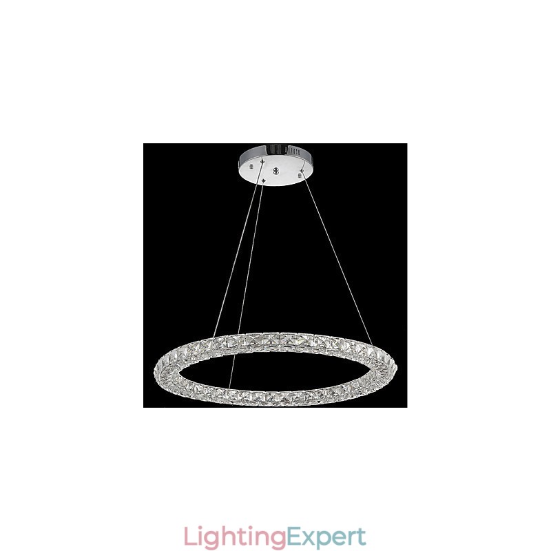 Ring Crystal Pendant Light Modern Crystal Chandelier Ceiling Lights Indoor Lamp Fixtures Dimmable with Remote Control