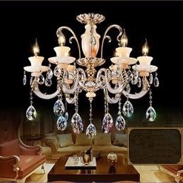 European High Grade Jade Crystal Pendant Lamp Atmosphere Zinc Alloy Pendant lamp Candle Crystal lamp