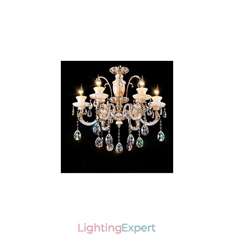 European High Grade Jade Crystal Pendant Lamp Atmosphere Zinc Alloy Pendant lamp Candle Crystal lamp