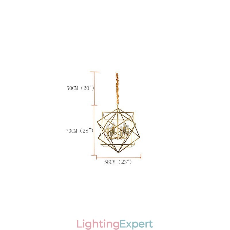 Lantern Brass Feature for Designers Metal Chandelier