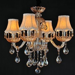 Chandelier Crystal Retro Glass 4 Light