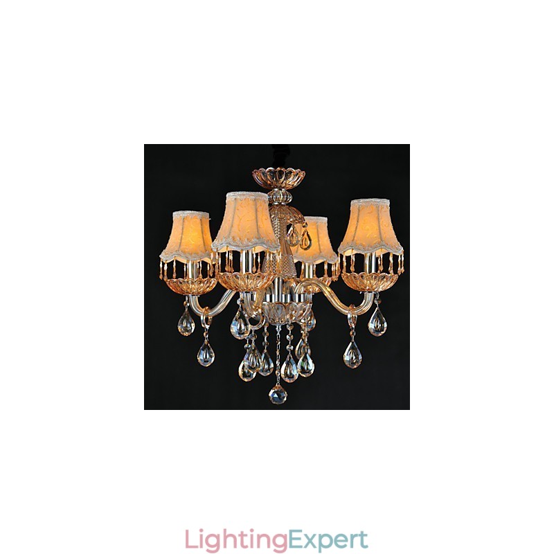 Chandelier Crystal Retro Glass 4 Light
