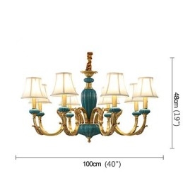 All Copper Chandelier Jade Decorative Chandelier KP