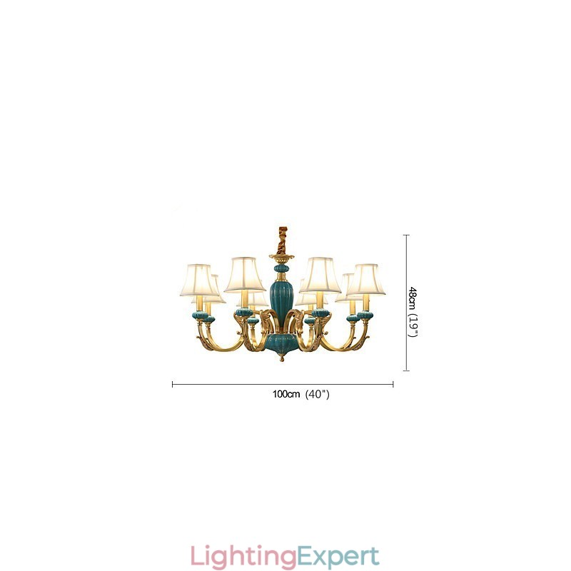 All Copper Chandelier Jade Decorative Chandelier KP