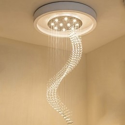 Modern Crystal Ceiling Pendant Light Indoor Chandelier Home Hanging Lighting Chandelier Lamps Fixtures 3W WARM WHITE Bulbs