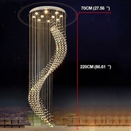 Modern Crystal Ceiling Pendant Light Indoor Chandelier Home Hanging Lighting Chandelier Lamps Fixtures 3W WARM WHITE Bulbs