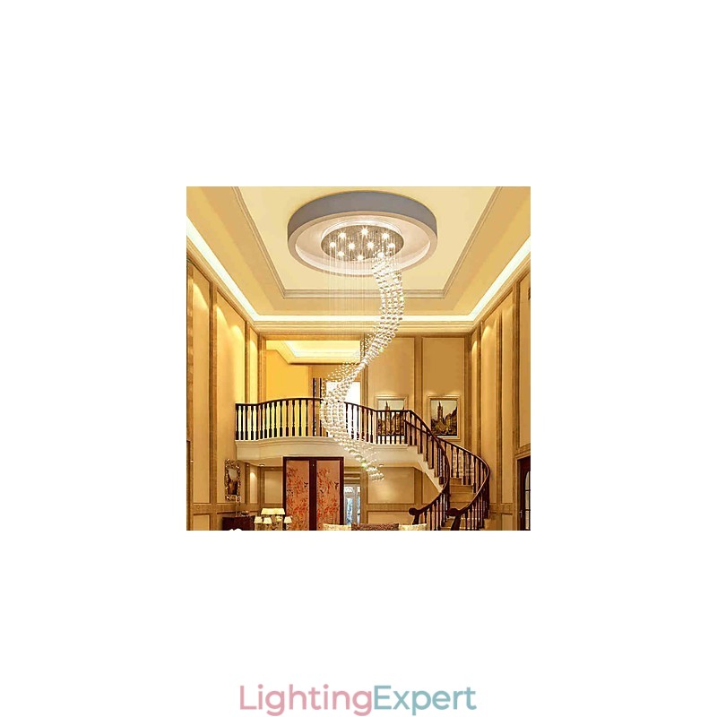 Modern Crystal Ceiling Pendant Light Indoor Chandelier Home Hanging Lighting Chandelier Lamps Fixtures 3W WARM WHITE Bulbs