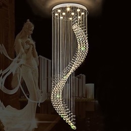 Modern Crystal Ceiling Pendant Light Indoor Chandelier Home Hanging Lighting Chandelier Lamps Fixtures 3W WARM WHITE Bulbs