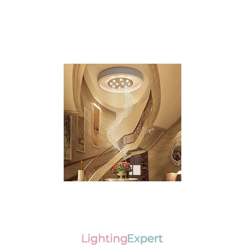 Modern Crystal Ceiling Pendant Light Indoor Chandelier Home Hanging Lighting Chandelier Lamps Fixtures 3W WARM WHITE Bulbs