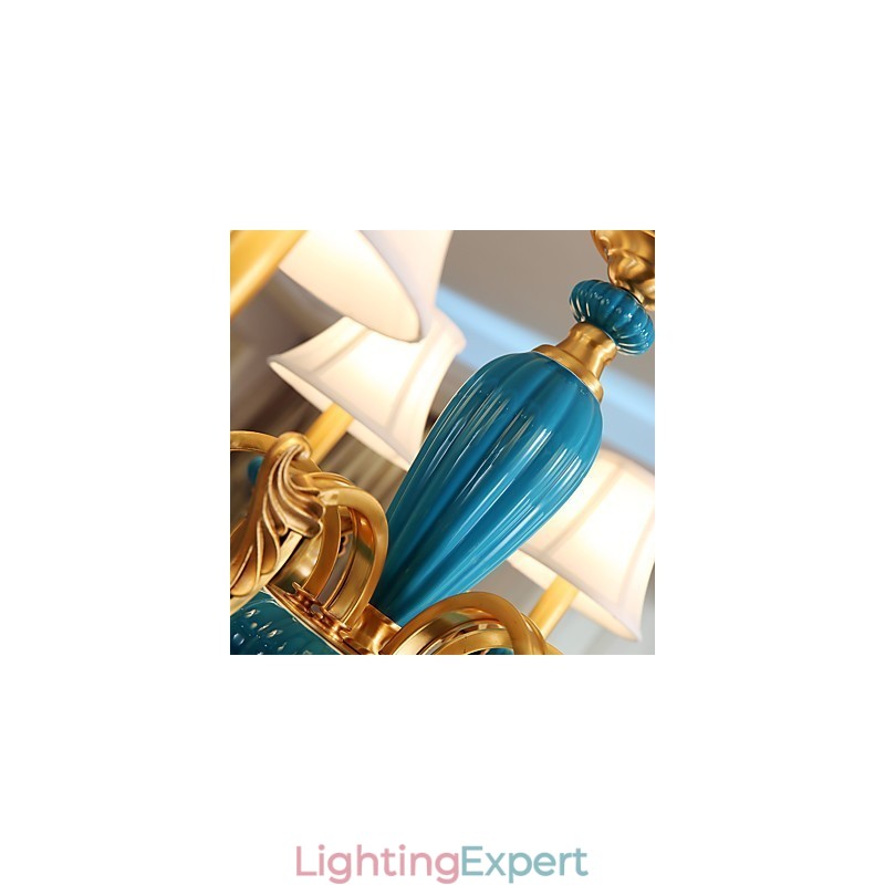 All Copper Chandelier Jade Decorative Chandelier OP