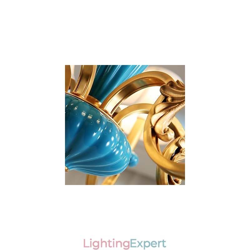 All Copper Chandelier Jade Decorative Chandelier OP