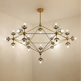 Twenty_one Light Post Modern Europe Style Modo Metal Glass Pendant Lamp the Foyer Decorate Industrial Chandelier Lamp