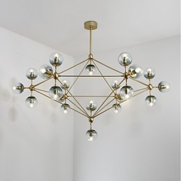 Twenty_one Light Post Modern Europe Style Modo Metal Glass Pendant Lamp the Foyer Decorate Industrial Chandelier Lamp