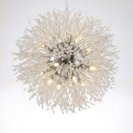 Firework Globe Dandelion Chrome Feature Crystal Metal Chandelier