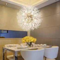Firework Globe Dandelion Chrome Feature Crystal Metal Chandelier