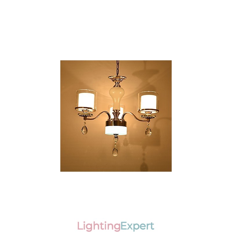 Modern Contemporary Electroplated Feature for Crystal Metal Chandelier