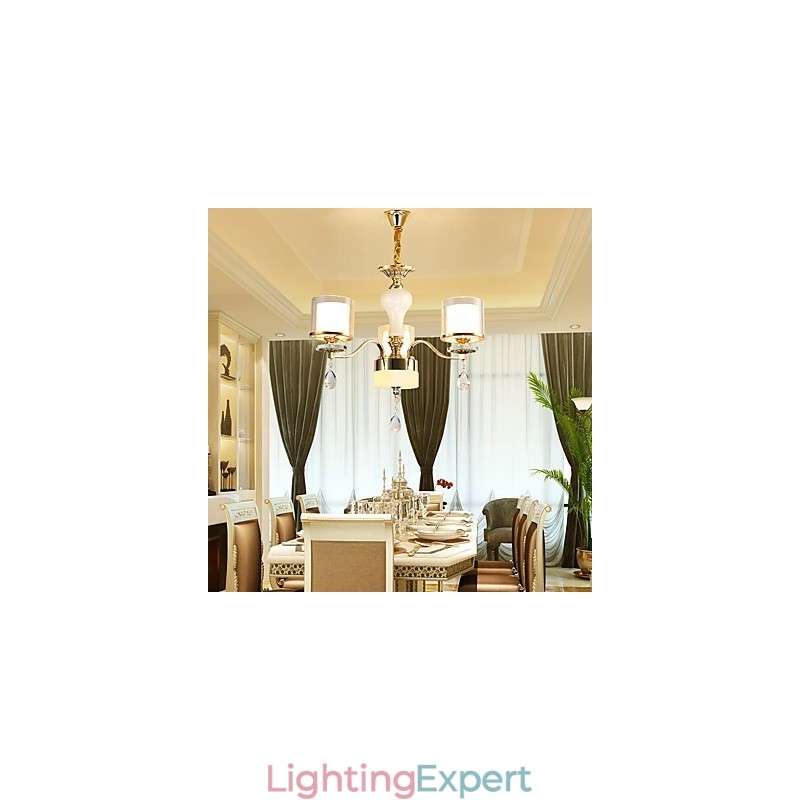 Modern Contemporary Electroplated Feature for Crystal Metal Chandelier