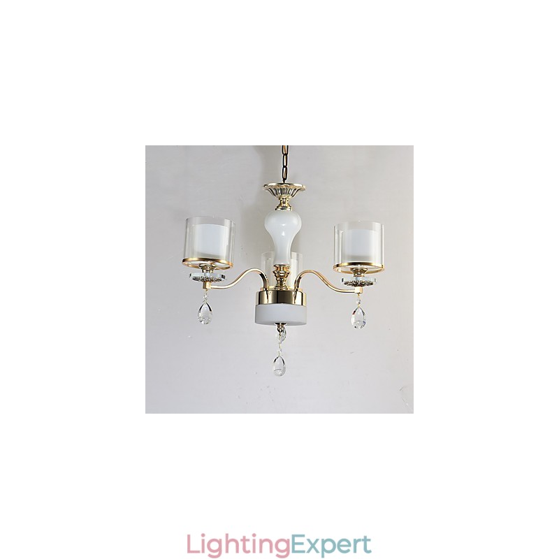 Modern Contemporary Electroplated Feature for Crystal Metal Chandelier