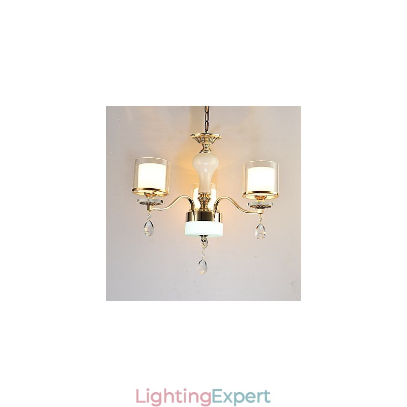 Modern Contemporary Electroplated Feature for Crystal Metal Chandelier