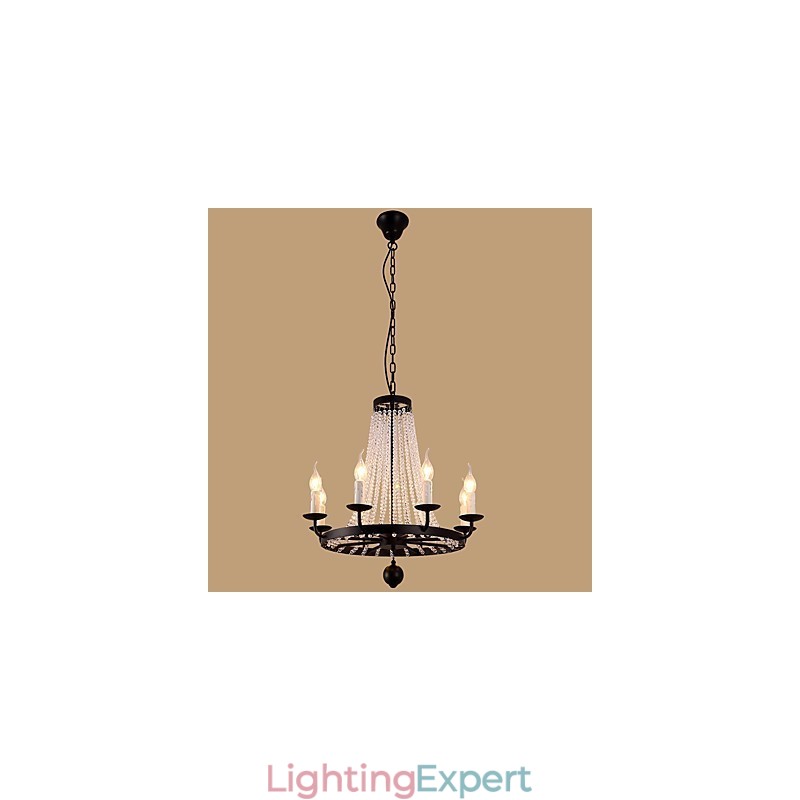 8 Lights Chandelier Modern Contemporary Traditional Classic Rustic Lodge Vintage Retro Lantern Drum Country Island Globe Bowl