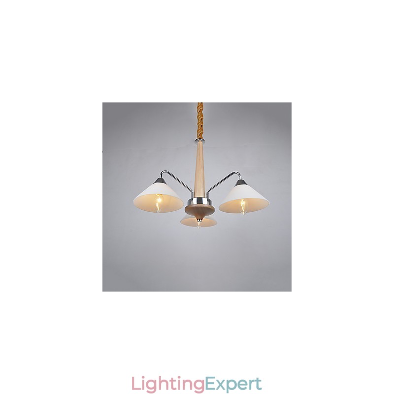 Modern Contemporary Country Electroplated Feature for Wood Bamboo Chandelier