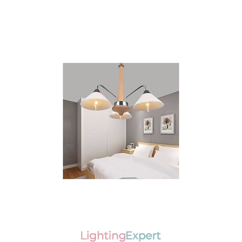 Modern Contemporary Country Electroplated Feature for Wood Bamboo Chandelier