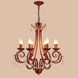 8 Lights Chandelier Modern Contemporary Traditional Lodge Vintage Retro Country Painting Feature for Crystal Metal