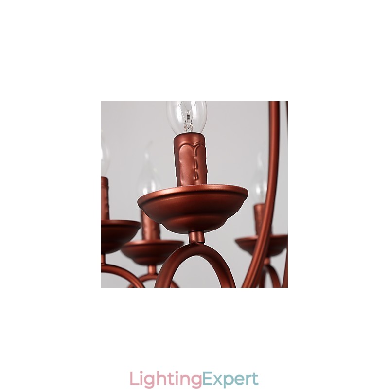 8 Lights Chandelier Modern Contemporary Traditional Lodge Vintage Retro Country Painting Feature for Crystal Metal