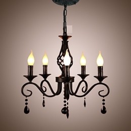 Traditional Crystal Chandelier Interior Lighting 5 Light Candles Simple Chandelier