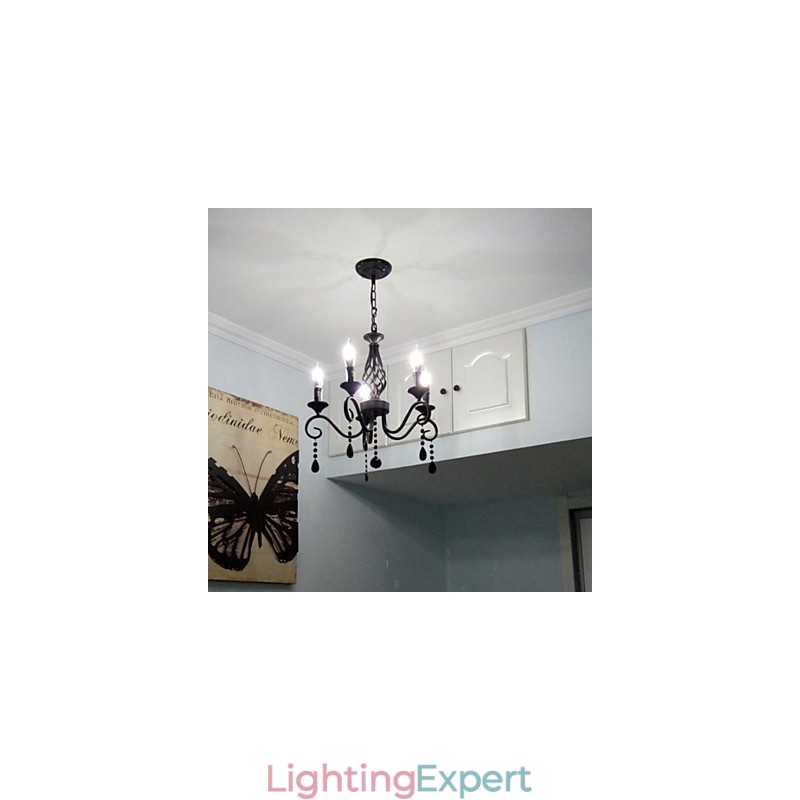 Traditional Crystal Chandelier Interior Lighting 5 Light Candles Simple Chandelier