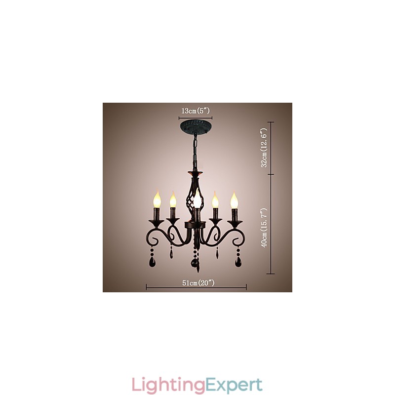 Traditional Crystal Chandelier Interior Lighting 5 Light Candles Simple Chandelier