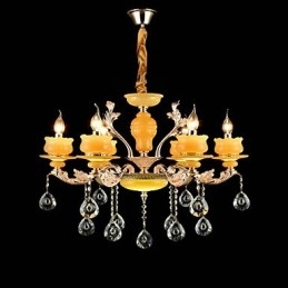 Traditional Classic Zinc Alloy Feature for Crystal Mini Style Metal 6 Bulbs Chandelier