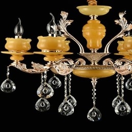 Traditional Classic Zinc Alloy Feature for Crystal Mini Style Metal 6 Bulbs Chandelier