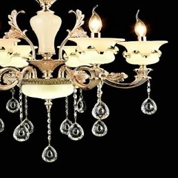 Traditional Classic Zinc Alloy Feature for Crystal Mini Style Metal 6 Bulbs Chandelier