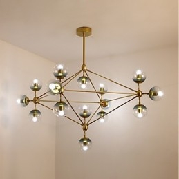 Fifteen Light Post Modern Europe Style Modo Metal Glass Pendant Lamp the Foyer Decorate Industrial Chandelier Lamp