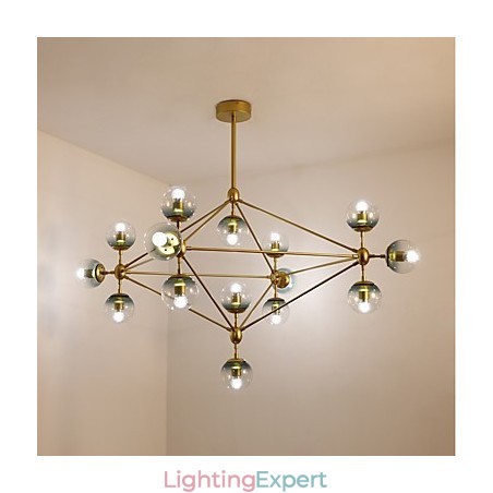 Fifteen Light Post Modern Europe Style Modo Metal Glass Pendant Lamp the Foyer Decorate Industrial Chandelier Lamp