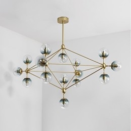 Fifteen Light Post Modern Europe Style Modo Metal Glass Pendant Lamp the Foyer Decorate Industrial Chandelier Lamp