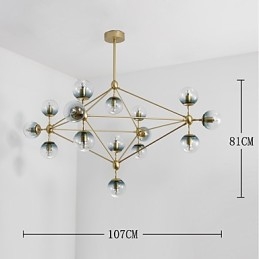 Fifteen Light Post Modern Europe Style Modo Metal Glass Pendant Lamp the Foyer Decorate Industrial Chandelier Lamp