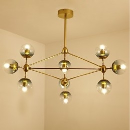 Ten Light Post Modern Europe Style Modo Metal Glass Pendant Lamp the Foyer Decorate Industrial Chandelier Lamp