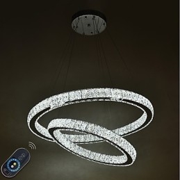 Indoor Crystal Chandelier Modern Pendant Light Ceiling Light Dimmable Lighting Lamp with Remote Control