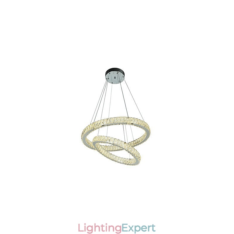 Indoor Crystal Chandelier Modern Pendant Light Ceiling Light Dimmable Lighting Lamp with Remote Control