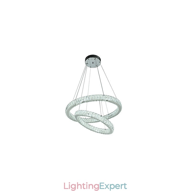 Indoor Crystal Chandelier Modern Pendant Light Ceiling Light Dimmable Lighting Lamp with Remote Control