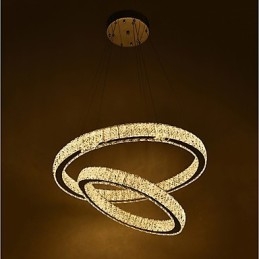 Indoor Crystal Chandelier Modern Pendant Light Ceiling Light Dimmable Lighting Lamp with Remote Control