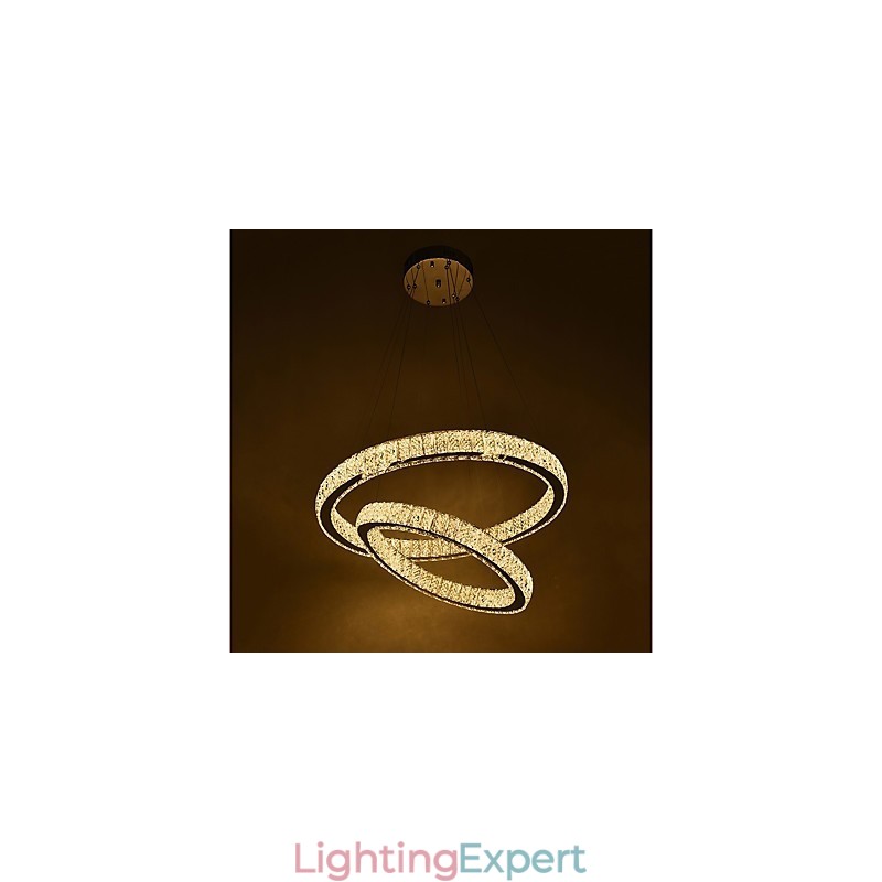 Indoor Crystal Chandelier Modern Pendant Light Ceiling Light Dimmable Lighting Lamp with Remote Control