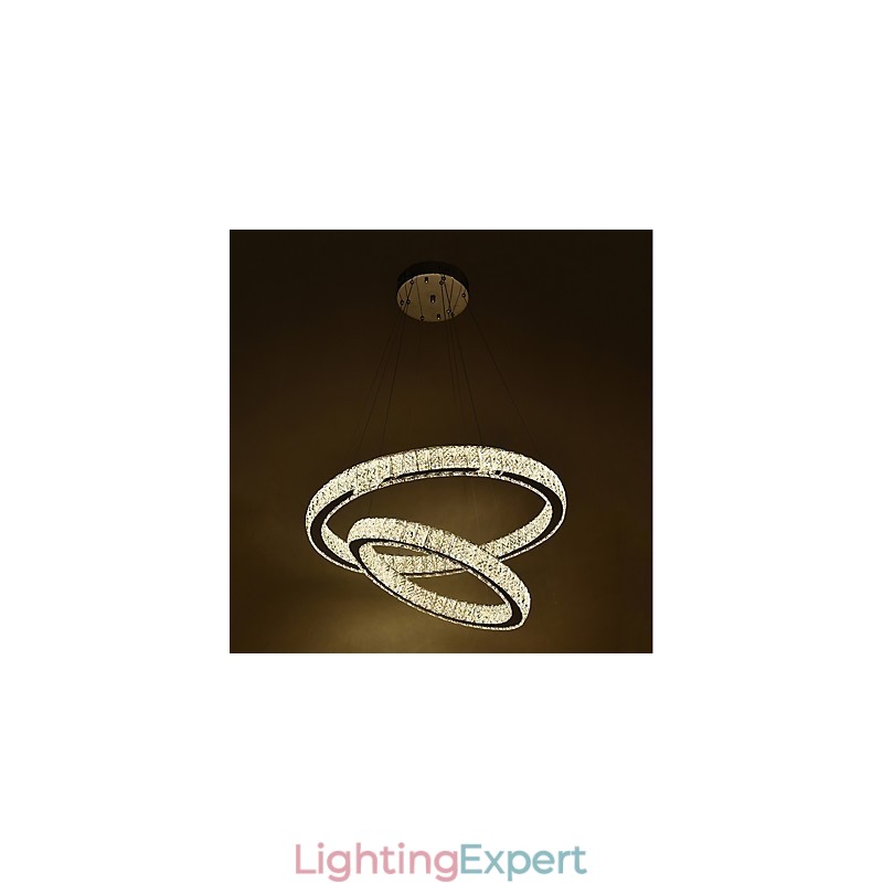 Indoor Crystal Chandelier Modern Pendant Light Ceiling Light Dimmable Lighting Lamp with Remote Control