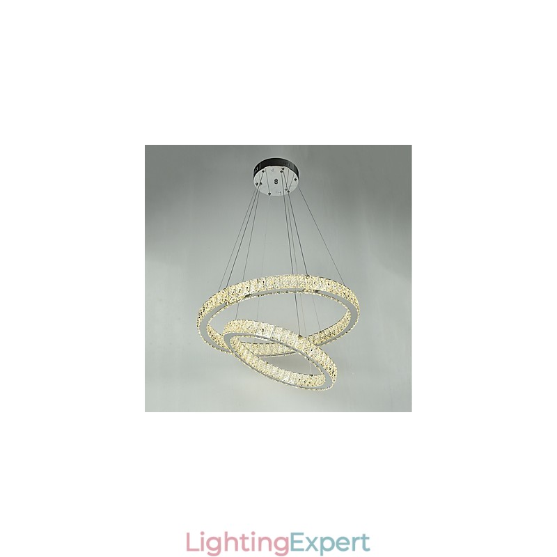 Indoor Crystal Chandelier Modern Pendant Light Ceiling Light Dimmable Lighting Lamp with Remote Control