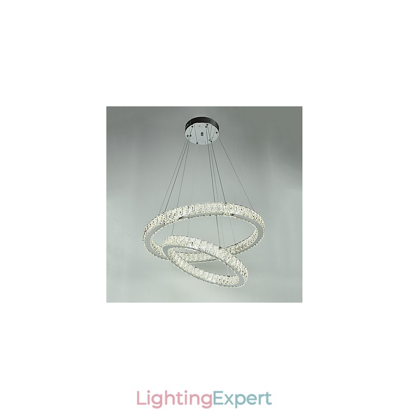 Indoor Crystal Chandelier Modern Pendant Light Ceiling Light Dimmable Lighting Lamp with Remote Control