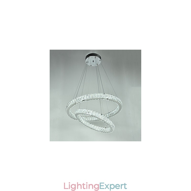 Indoor Crystal Chandelier Modern Pendant Light Ceiling Light Dimmable Lighting Lamp with Remote Control