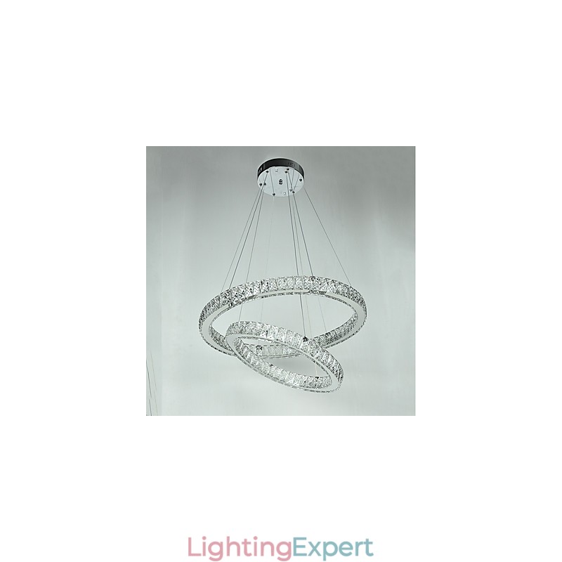 Indoor Crystal Chandelier Modern Pendant Light Ceiling Light Dimmable Lighting Lamp with Remote Control