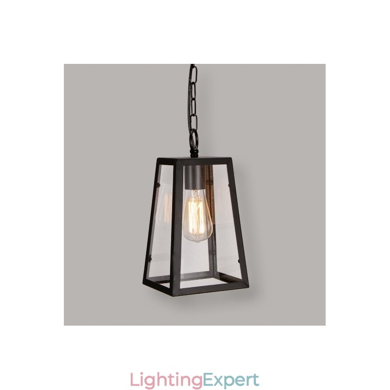 Vintage Metal Pendant Light with Glass Shade